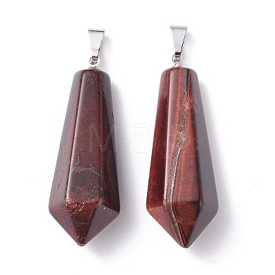 Dyed & Heated Natural Red Tiger Eye Pointed Pendants G-I314-02P-11-1