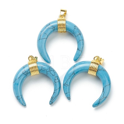 Synthetic Turquoise Pendants G-A017-10G-1