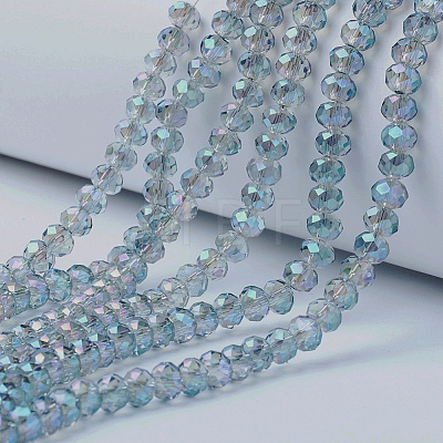 Electroplate Transparent Glass Beads Strands EGLA-A034-T1mm-Y05-1
