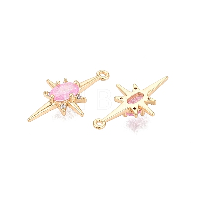 Brass Glass Pendants KK-T049-059G-03-1