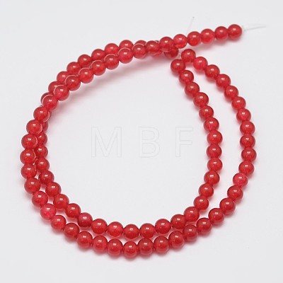 Natural & Dyed Malaysia Jade Bead Strands G-A146-4mm-A02-1