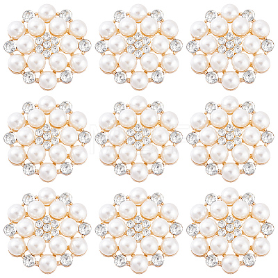 AHADERMAKER 25Pcs Alloy Rhinestone Cabochons ALRI-GA0001-08A-1