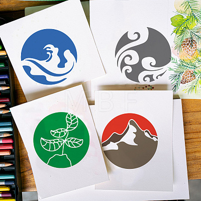 5Pcs 5 Styles Branch Theme PET Hollow Out Drawing Painting Stencils DIY-WH0394-0253-1