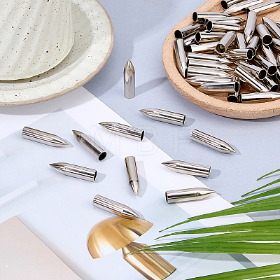 50Pcs Stainless Steel Cord End STAS-FH0005-61-1