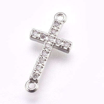 Brass Micro Pave Cubic Zirconia Links LS-ZIRC-E152-43P-RS-1