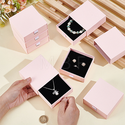 Cardboard Jewelry Set Packing Drawer Boxes CON-WH0115-43C-1