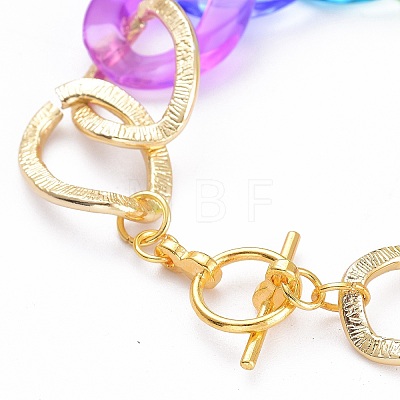 Transparent Acrylic & Aluminum Curb Chain Bracelets BJEW-JB05667-1