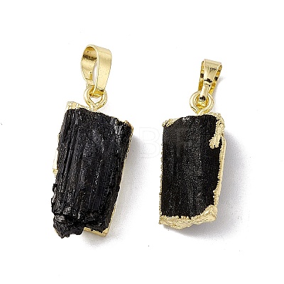 Natural Black Tourmaline Pendants G-G977-01G-1