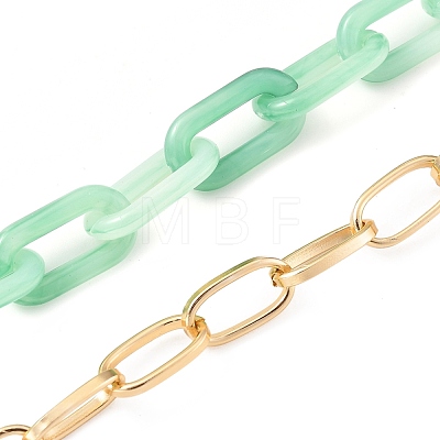 Acrylic & Aluminum Paperclip Chain Necklaces NJEW-JN02953-01-1