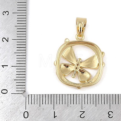 Brass Micro Pave Clear Cubic Zirconia Pendants ZIRC-M001-15G-1