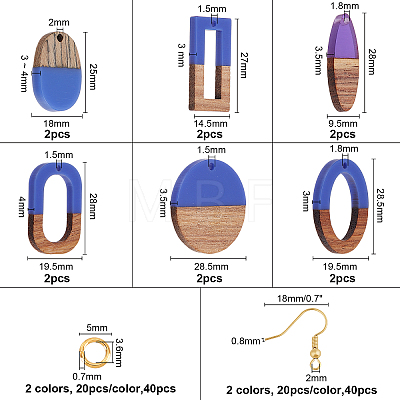 DIY Dangle Earring Making Kits RESI-OC0001-12-1