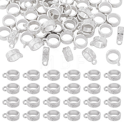 50Pcs Tibetan Style Alloy Tube Bails TIBE-TAD0001-01S-1