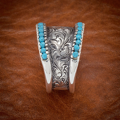 Retro Alloy & Turquoise Finger Rings FS-WG1E1DC-01-1