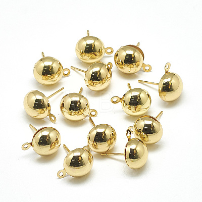 Brass Stud Earring Findings X-KK-T032-004G-1
