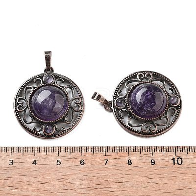 Natural Amethyst Pendants G-Q158-03A-R02-1