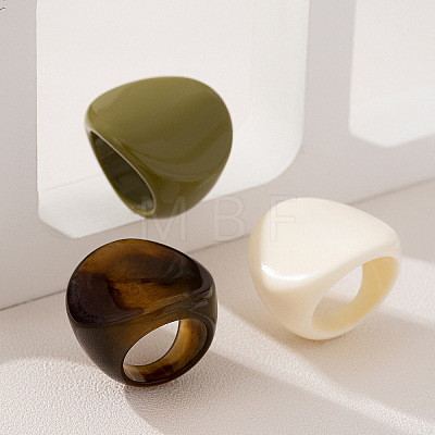 3Pcs Resin Finger Rings FS-WG12E8C-01-1