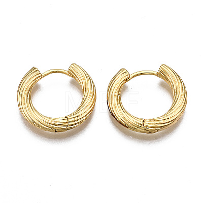 Brass Huggie Hoop Earrings X-KK-S356-347A-NF-1