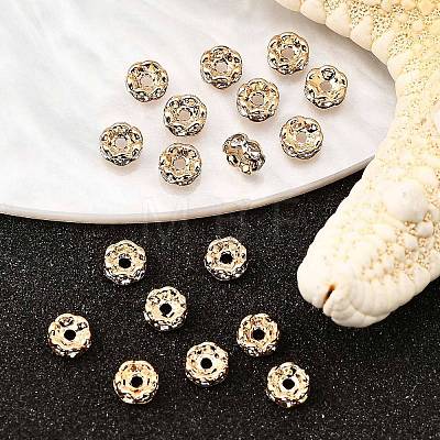 Brass Rhinestone Spacer Beads X-RB-A014-L4mm-01LG-NF-1