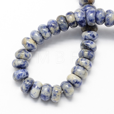 Natural Blue Spot Jasper Rondelle Beads Strands G-S105-8mm-29-1