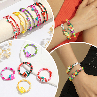 350Pcs Fruit Handmade Polymer Clay Beads CLAY-PA0001-05-1