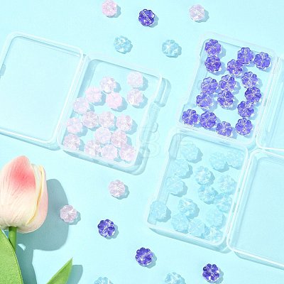 20Pcs Transparent Spray Painted Glass Beads GLAA-FS0002-40A-1