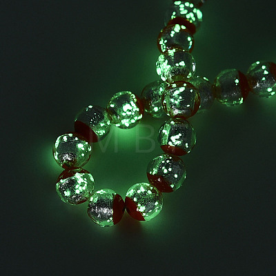 Luminous Handmade Lampwork Silver Foil Beads Strand FOIL-N029-03D-1