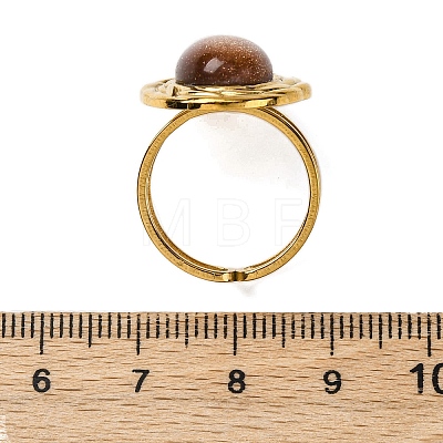 Oval Synthetic Goldstone Finger Rings RJEW-M063-01G-19-1