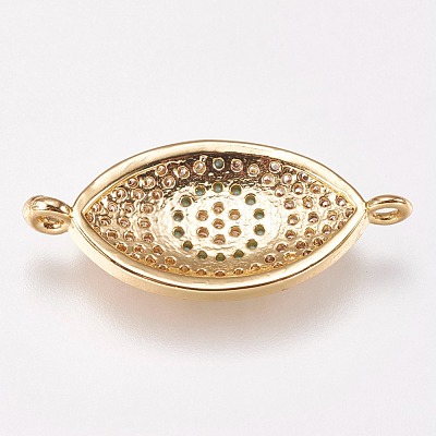 Brass Micro Pave Cubic Zirconia Links ZIRC-A009-52G-1