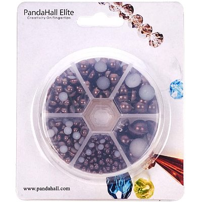 1Box ABS Plastic Imitation Pearl Dome Cabochons SACR-PH0001-46-1