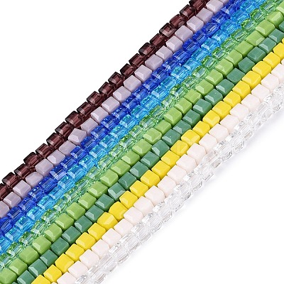 Mixed Styles Glass Beads Strands GLAA-R041-4x4mm-M01-1
