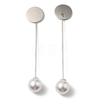 Iron with ABS Imitation Pearl Hair Stick Findings MAK-K021-04P-1