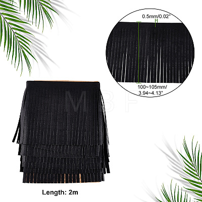   2 Meters PU Imitation Leather Tassels Trimming DIY-PH0010-44A-02-1