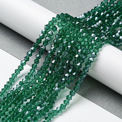 Transparent Electroplate Glass Beads Strands GLAA-F029-3mm-C10-1