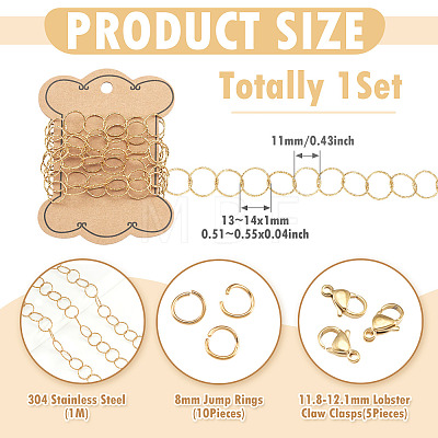 1M 304 Stainless Steel Ring Rolo Chains STAS-TA0006-32-1