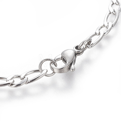 304 Stainless Steel Figaro Chain Bracelets BJEW-E369-10P-1