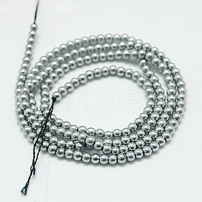 Non-magnetic Synthetic Hematite Beads Strands G-K015-4mm-02-1