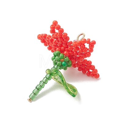 Glass Seed Beaded Pendants PALLOY-MZ01283-02-1