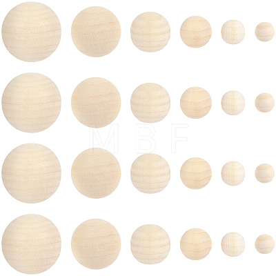 110Pcs Wooden Round Ball WOOD-PA0001-85-1