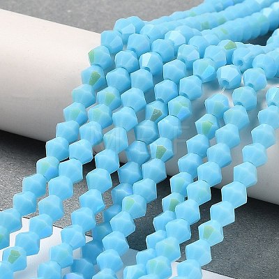 Opaque Solid Color Imitation Jade Glass Beads Strands GLAA-F029-P4mm-D12-1