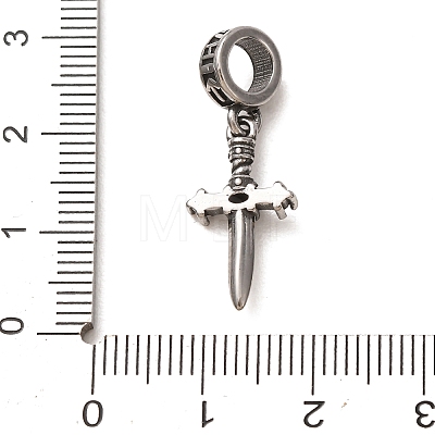 316 Surgical Stainless Steel & Rhinestone European Dangle Charms SA-CBA7555-17AS-01-1
