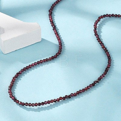 Natural Garnet Beaded Necklaces NJEW-K114-A-A04-1