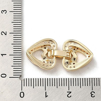 Brass Micro Pave Cubic Zirconia Fold Over Clasps KK-H455-53G-02-1