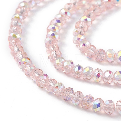 Transparent Electroplate Glass Beads Strands EGLA-F156-AB02-1