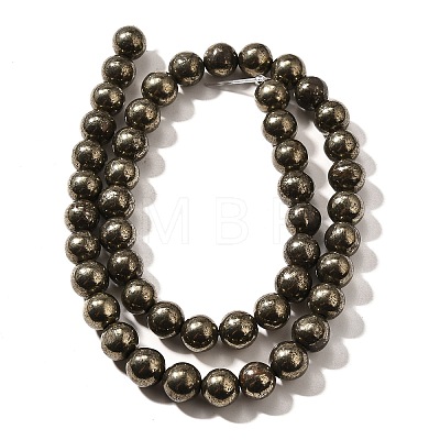 Natural Pyrite Beads Strands G-H059-A01-02-1