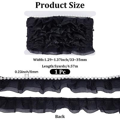 5 Yards Polyester Lace Ribbons OCOR-GF0006-14A-01-1