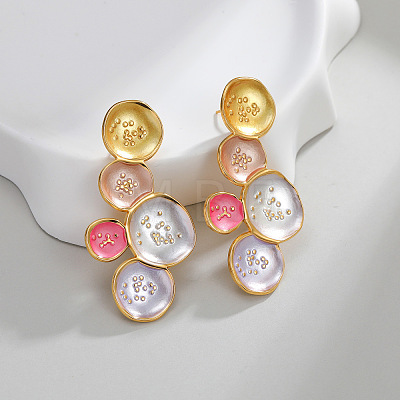 304 Stainless Steel Enamel Stud Earrings WG299BE-01-1