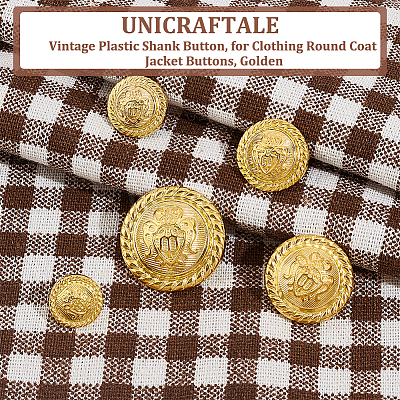 Unicraftale 60Pcs 5 Style Vintage Plastic Shank Button BUTT-UN0001-16-1