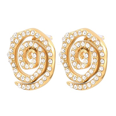 Vortex Spiral 304 Stainless Steel Stud Earrings for Women EJEW-F406-02A-G01-1