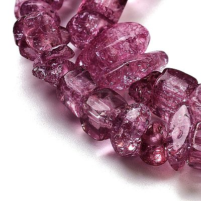 Transparent Crackle Glass Beads Strands GLAA-U004-01A-1