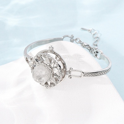Rotating Sun Natural Quartz Crystal Link Bracelets GG-CBA0251-11P-11-1